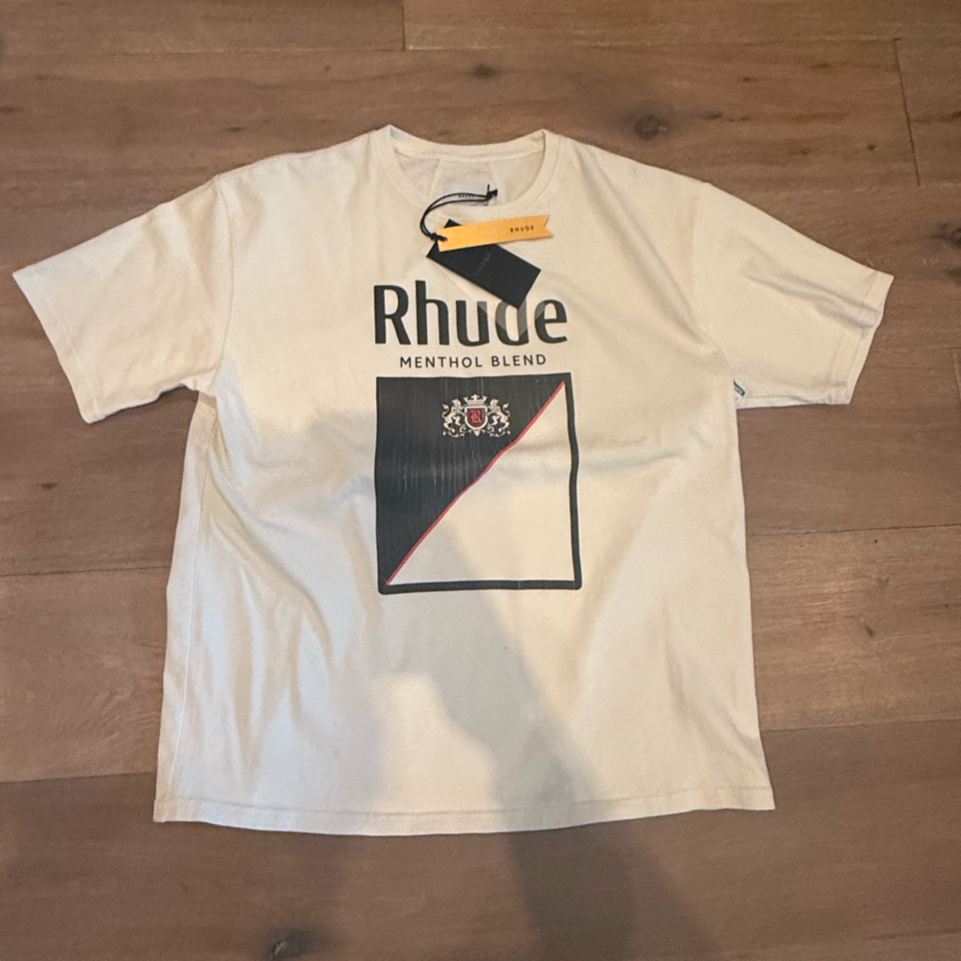 Rhude Cream Graphic Logo Short Sleeve Tee